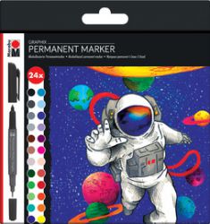 Marabu permanent-marker Graphix 'HERO OF GALAXY', 24 stuks in etui