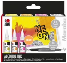 Marabu permanente inkt Alcohol Ink, set 'NEON'