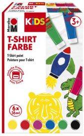 Marabu KiDS T-Shirt verf, 36 ml, tube, set van 6