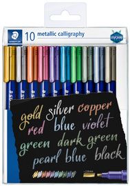 STAEDTLER permanent-marker metallic calligraphy, 10 stuks in etui