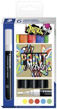 STAEDTLER Lumocolor Acrylmarker paint marker, 6 stuks in etui