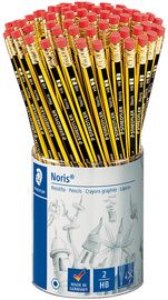 STAEDTLER potlood Noris met vlakgum, HB, 2 mm, 72 in koker