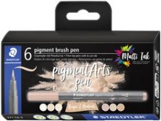 STAEDTLER viltstift pigment brush pen 'Nudes & Beiges', 6 stuks