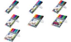 STAEDTLER Lumocolor permanent marker 318F, zwart, 4 stuks in etui