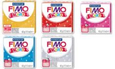 FIMO kids boetseerklei, ovenhardend, glitter-wit, 42 g