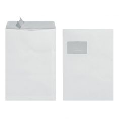 herlitz akte-envelop, DIN C4, 22,9 x 32,4 cm, met venster, zelfklevend, wit, 10 st.