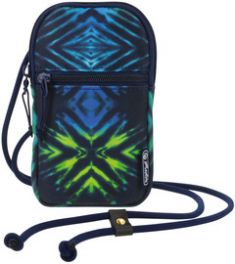 herlitz smartphone-schoudertasje 'New Batik', polyester, groen/blauw/zwart