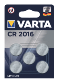 VARTA Lithium knoopcelbatterij/knoopbatterij 'Electronics', CR2016, 5 stuks