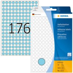 HERMA markeringspunten, rond 8 mm, blauw, permanent, handschrift