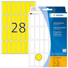 HERMA etiketten, 13 x 40 mm, geel, permanent, handschrift