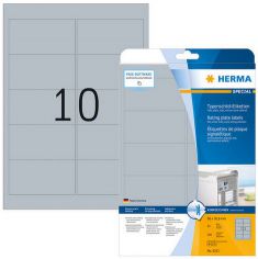 HERMA folie-etiketten typeplaatje SPECIAL, 96 x 50,8 mm, 25 vel A4, permanent, zilver, mat