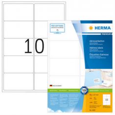 HERMA etiketten PREMIUM, 99,1 x 57 mm, wit, 100 vel, permanent