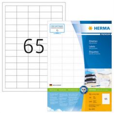 HERMA etiketten PREMIUM, 38,1 x 21,2 mm, wit, 100 vel, permanent