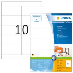 HERMA etiketten PREMIUM, 105 x 50,8 mm, wit, 100 vel, permanent