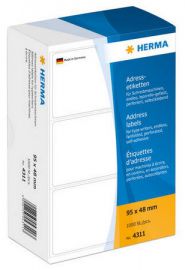 HERMA adresetiketten, 95 x 48 mm, zigzag gevouwen, permanent, wit, schrijfmachine of handschrift