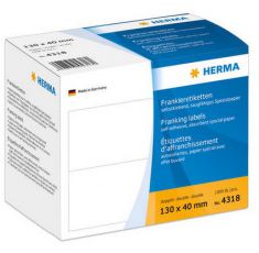 HERMA frankeeretiketten, 130 x 40 mm, dubbel, permanent, wit