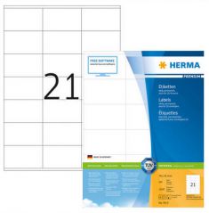 HERMA etiketten PREMIUM, 70 x 42 mm, wit, 500 vel, permanent