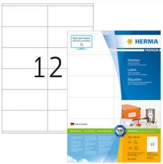 HERMA etiketten PREMIUM, 105 x 48 mm, wit, 100 vel, permanent