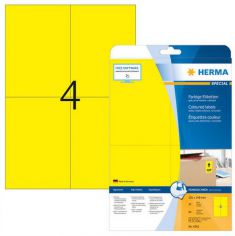 HERMA etiketten SPECIAL, 105 x 148 mm, geel, 20 vel, verwijderbaar