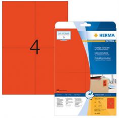 HERMA etiketten SPECIAL, 105 x 148 mm, rood, 20 vel, verwijderbaar