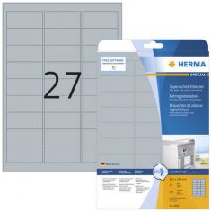 HERMA folie-etiketten typeplaatje SPECIAL, 63,5 x 29,6 mm, 10 vel A4, permanent, zilver, mat