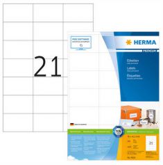 HERMA etiketten PREMIUM, 70 x 42,3 mm, wit, 200 vel, permanent