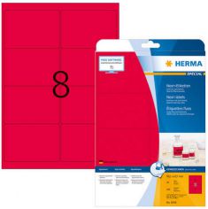 HERMA universele etiketten SPECIAL, 99,1 x 67,7 mm, 20 vel A4, permanent, fluor rood