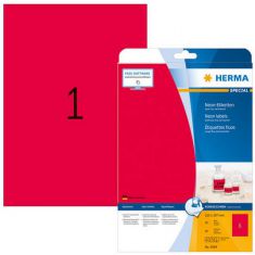 HERMA universele etiketten SPECIAL, 210 x 297 mm, 20 vel A4, permanent, fluor rood