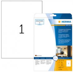 HERMA folie etiketten SPECIAL, 210 x 297 mm, 25 vel A4, permanent, transparant