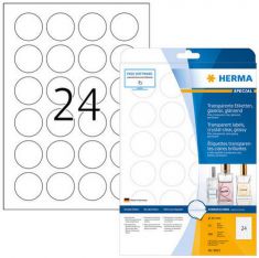 HERMA folie etiketten SPECIAL, rond 40 mm, 25 vel A4, permanent, transparant