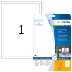 HERMA folie-etiketten SPECIAL, 190 x 275 mm, 25 vel A4, permanent, wit, mat