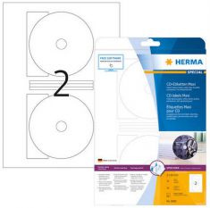 HERMA CD/DVD-etiketten Inkjet SPECIAL Maxi, diameter: 116 mm, 10 vel A4, permanent, wit, foto kwalit