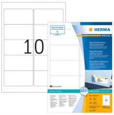 HERMA etiketten SPECIAL, 96 x 50,8 mm, wit, 100 vel, verwijderbaar