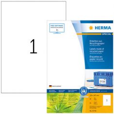 HERMA universele etiketten Recycling, 210 x 297 mm, 80 vel, permanent, naturelwit