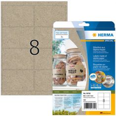 HERMA etiketten van silphie papier, 99,1 x 67,7 mm, naturelbruin, 20 vel, permanent