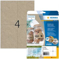 HERMA etiketten van silphie papier, 105 x 148 mm, naturelbruin, 20 vel, permanent