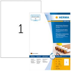 HERMA weersbestendige etiketten van speciaalpapier, 210 x 297 mm, wit, 80 vel, permanent