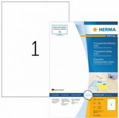 HERMA weersbestendige folie etiketten, transparant, 210 x 297 mm, 80 vel, permanent