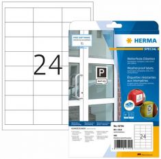 HERMA weersbestendige etiketten van speciaalpapier, 66 x 33,8 mm, permanent, 20 vel A4
