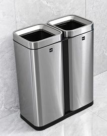 helit afvalscheider / afvalbak 'the twin bin', 2 x 30 liter, roestvrij staal