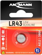 ANSMANN Alkaline knoopcelbatterij/knoopbatterij LR43/LR1142/AG12, 1,5 Volt