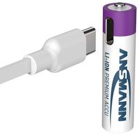 ANSMANN Li-Ion accu/batterij Micro AAA met USB-C koppeling, 4 stuks in doosje
