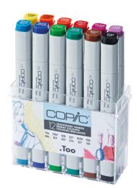 COPIC Marker classic, 12 stuks in set, fluorescerende kleuren