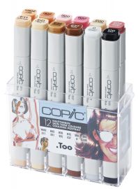 COPIC hobbymarkers ciao, 12 stuks in set, huidskleuren