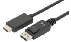 DIGITUS displayPort 1.2 adapterkabel, DP - HDMI-A, 3,0 m