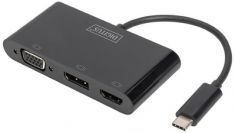 DIGITUS USB-C 3in1 Triple monitor-adapter (HDMI, DP, VGA)