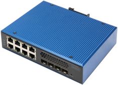 DIGITUS Industrial Gigabit Ethernet PoE Switch, L3 managed