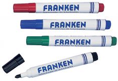 FRANKEN Whiteboardmarker, ronde punt, 2-6 mm, 4 kleuren assorti