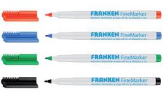 FRANKEN Finemarker, whiteboardmarker, ronde punt, 1-2 mm, assorti