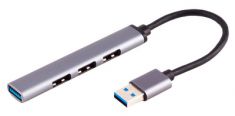 shiverpeaks BASIC-S USB-A 3.0 Hub, 4-voudig, ALU, slim, grijs